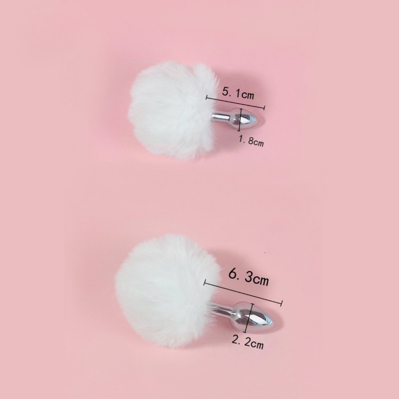 Mini Bunny Tail Butt Plug Cosplay Anal Beads Metal Butt Plug Dildo BDSM Beginner Anal Plug Massage Balls Sex Toys for Men Women 240914