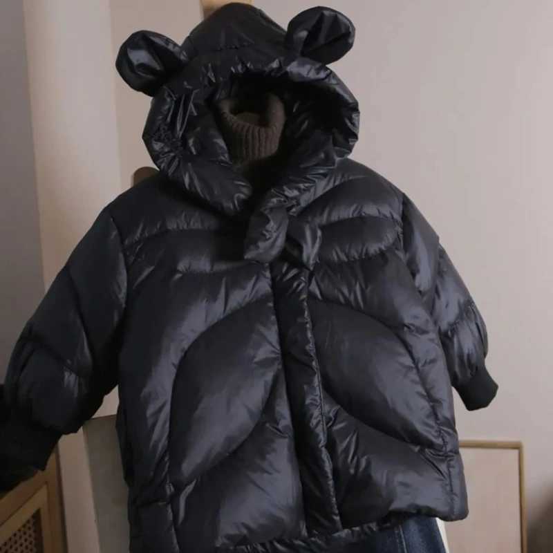 Down Coat Womens down jacket cotton jacket windbreaker 2023 black warm thick winter ski suit sports school childrens clothing H241010