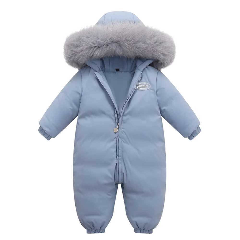 Down Coat Winter warm Down Jacket Children Thicken toddler Girl clothes Jumpsuit Baby Boy Snow ski suit s Overalls Infant overcoat Coat H241010
