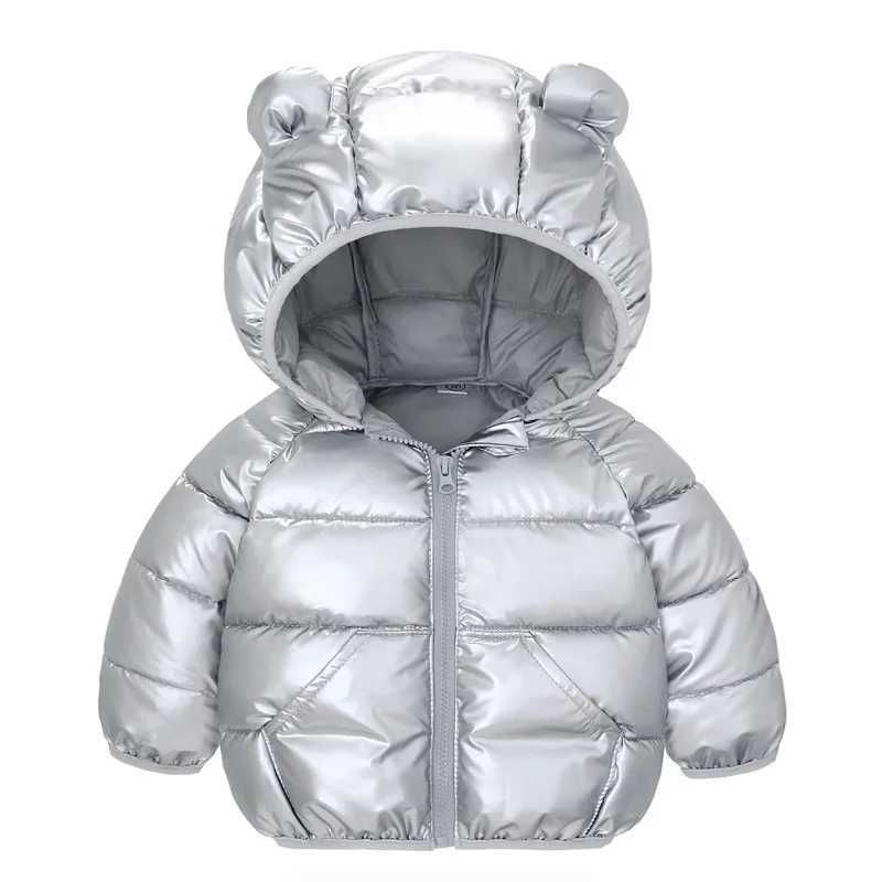 Down Coat Autumn and winter baby girl boy jacket cute ears hooded children windproof apron long sleeved clothing for children 2 to 6 years H241010