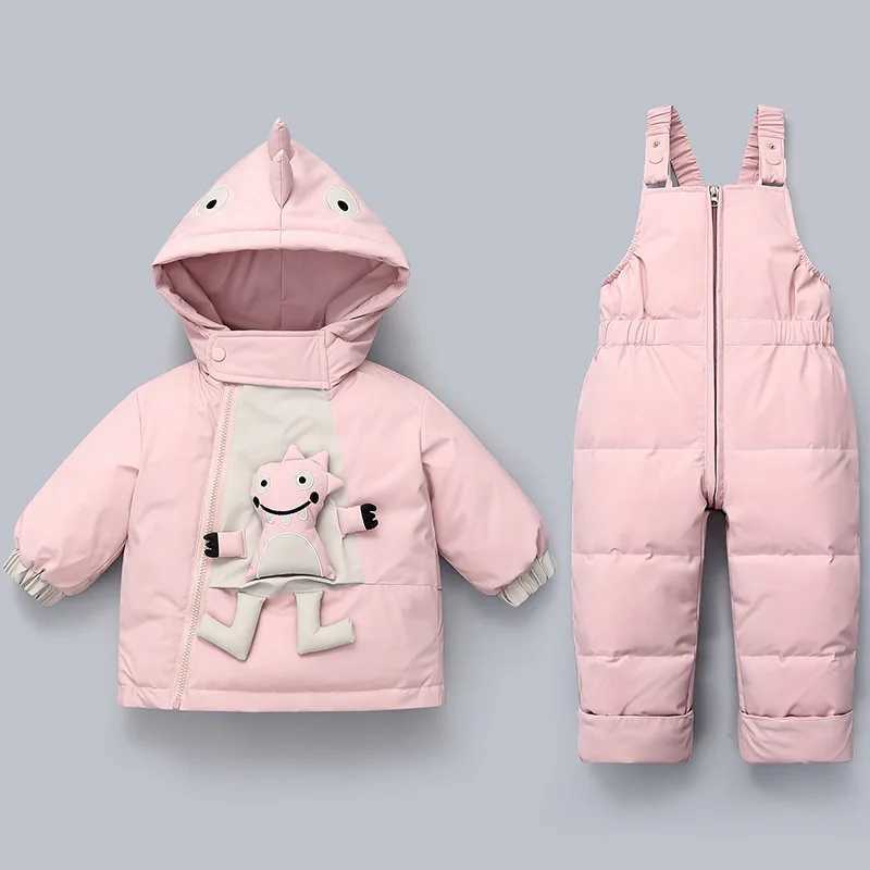 Down Coat Children Clothing Set Baby Winter Warm Cartoon Down Jackets Boy Thick Jumpsuit Infant overcoat toddler Girl Clothes Snowsuit H241010