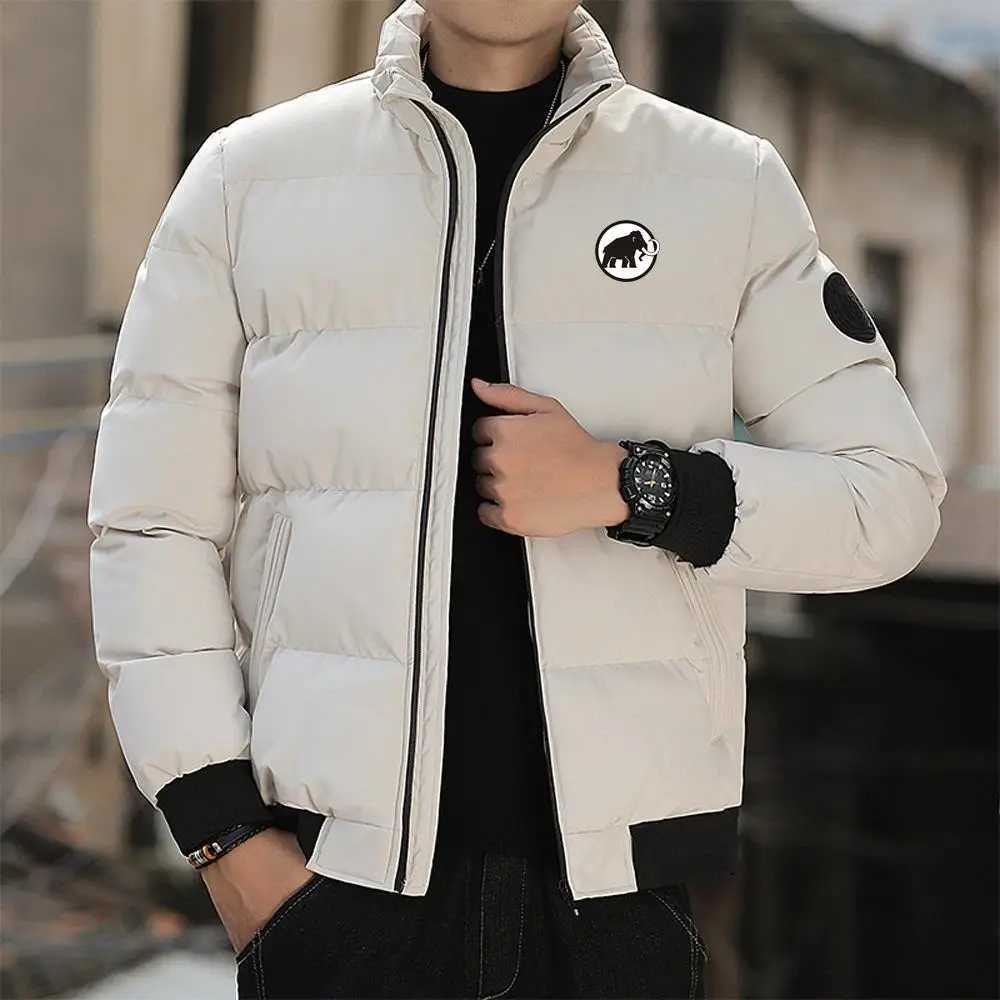 Men's Down Parkas 2024 Stand Collar Coats Autumn Jacket Men Cotton Padded Korean Fashion Strtwear Casual Clothing Y2410091FRX