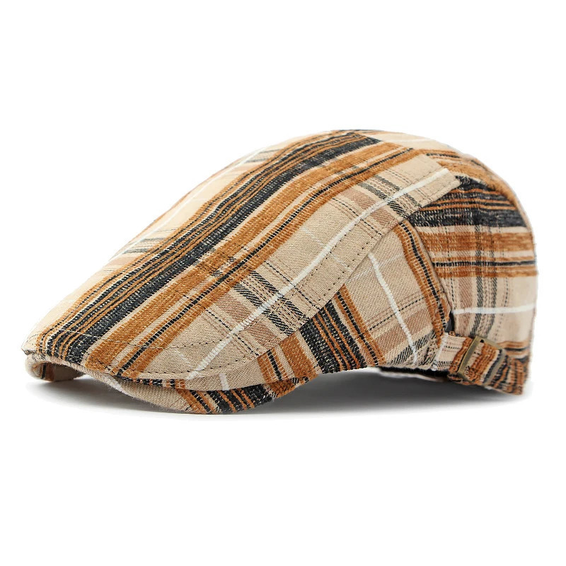 Green plain weave n beret mens retro hat adjustable artist autumn winter 241009