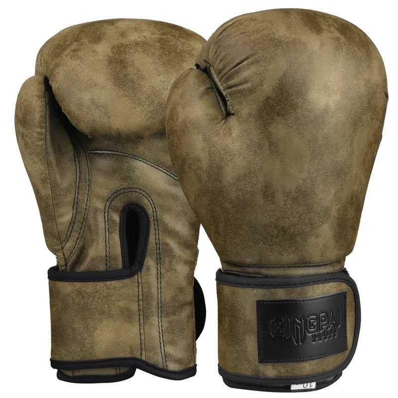GINGPAI high-quality adult mens and womens boxing gloves Pu leather retro gloves MMA Muay Thai Sanda equipment 8 10 12 oz W241010