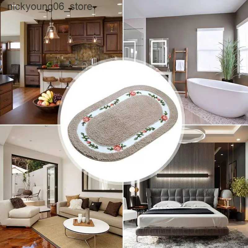 Non-Slip Bath Mats Water Absorbent Bathroom Non Slip Entrance Bathroom Rug Anti Skid Soft Quick Dry Bedroom Floor Mat Spring Kitchen Carpet Mat L24091
