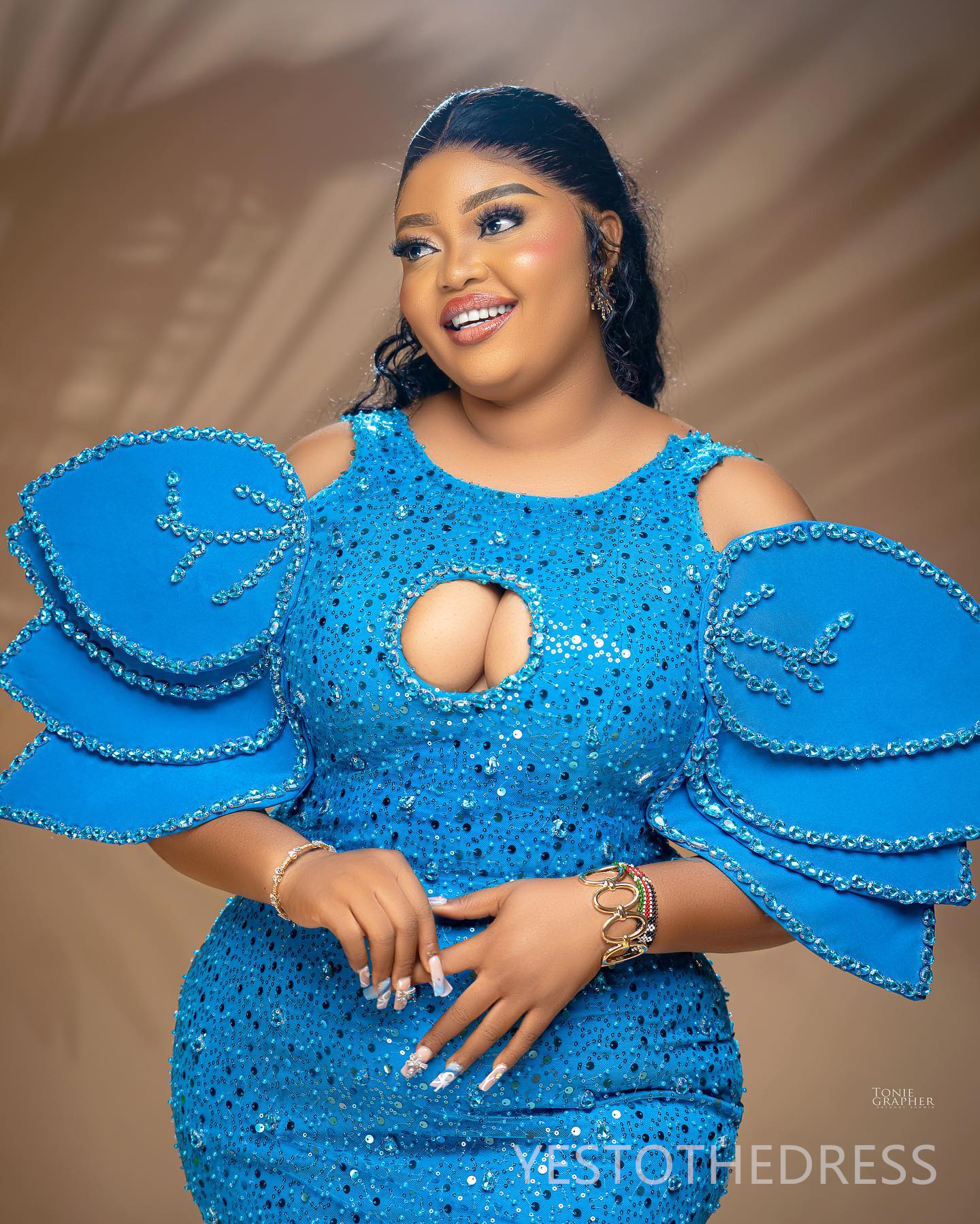 2024 Plus Size Blue Prom Dress For Special Occasions Evening Dresses Formal Gowns Mermaid Sheer Neck Flora Beaded Sequined Lace Birthday Dress Recepti