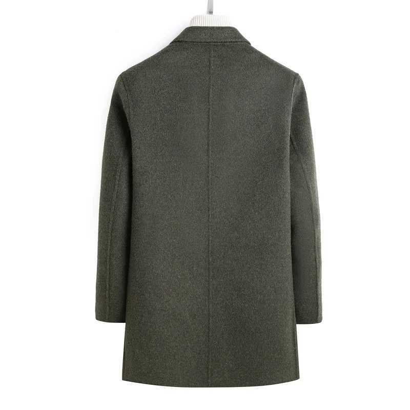 2024 Winter men fashion classic wool coat casual warm woolen trench s high quality Double-sided cloth jacket LX241010
