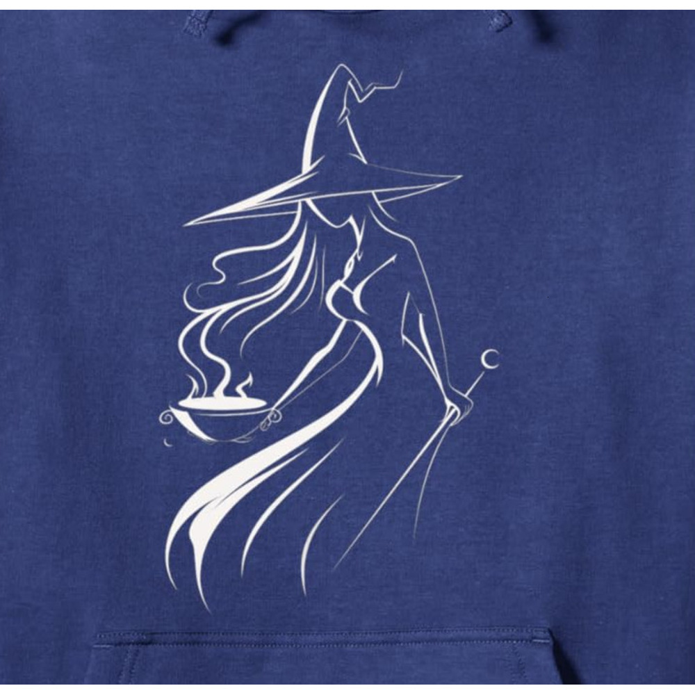 Hoodie for Mens Womens Witch Halloween Silhouette Enchanting Art Print Graphic Tees Pullover Hoodie Graphic Pullover Long Sleeve