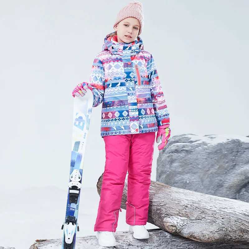Down Coat Children clothing Set Thermal Ski Suit Waterproof Pants Jacket Boy Girl Winter Sports Windproof clothes snowsuit Skiing 2pcs H241010