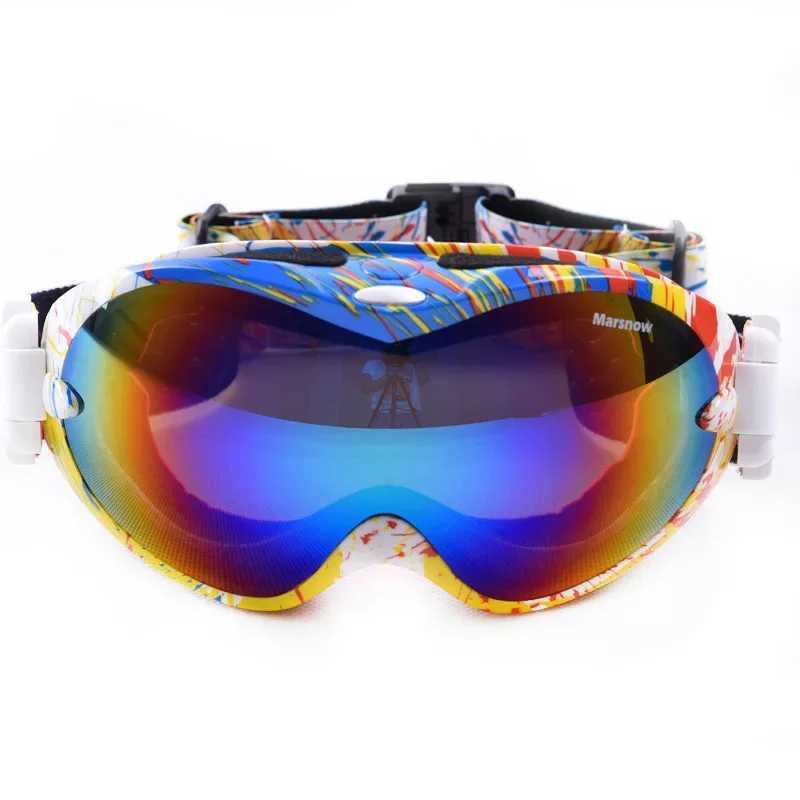 Winter mens skiing glasses anti fog mountain mens snow glasses sports womens skiing goggles outdoor double women motorcycle sunglasses CL241010