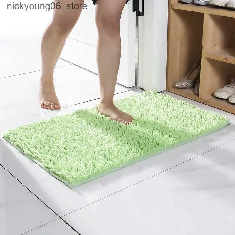 Non-Slip Bath Mats NEW Chenille Floor Mat Absorption Bath Mats Non Slip Bathroom Carpets Memory Foam Bath Rug Rectangle Toilet Floor Mat Wholesale L24