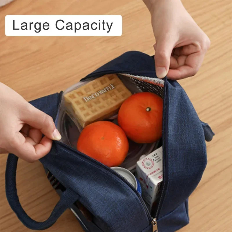 Portable Lunch Bag Food Thermal Box Waterproof Office Cooler Camping Picnic for Kids Convenient Fresh Warmer Bags 240925