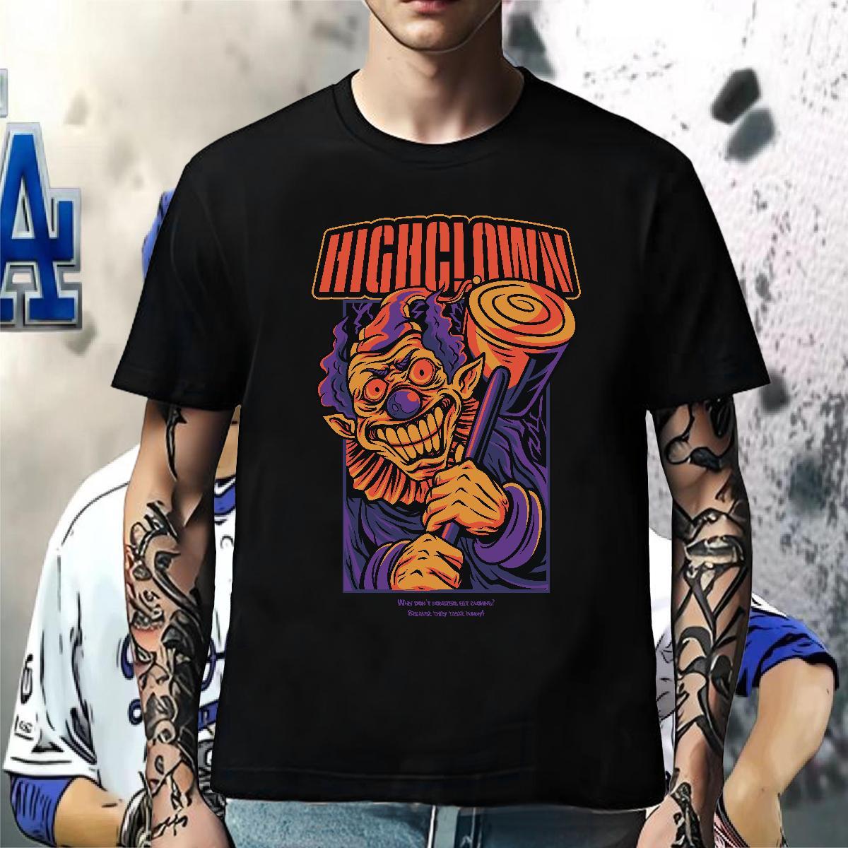 Popular T Shirts Men 100% Cotton 230g scary Street wear Hip Hop Floral Print O Neck Short Sleeves Couples T Shirts Classic Casual Wear