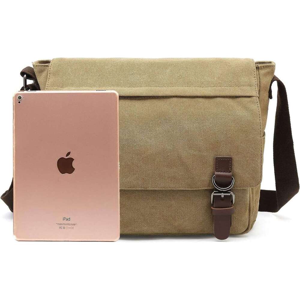 Messenger Canvas Vintage Bag Shoulder bag Leather Large Travel Crossbody bags for men women 15inch Laptop s wo