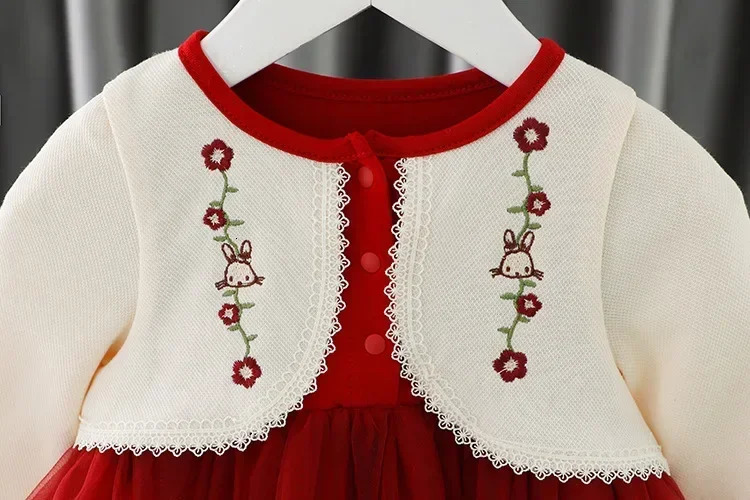 9M-5T Baby Girls Clothing Spring Girls Dress Full Set Dress Preschool Girls Dress Little Girls 1-Year Old Childrens Clothing 241008
