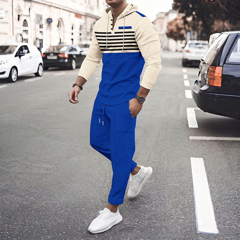 Fashion high quality striped mens long tracksuit running wear sets Luxury Hoodie Designers Hoodies Pants Suits Set Classic T Shirts Tees Clothes Sweat