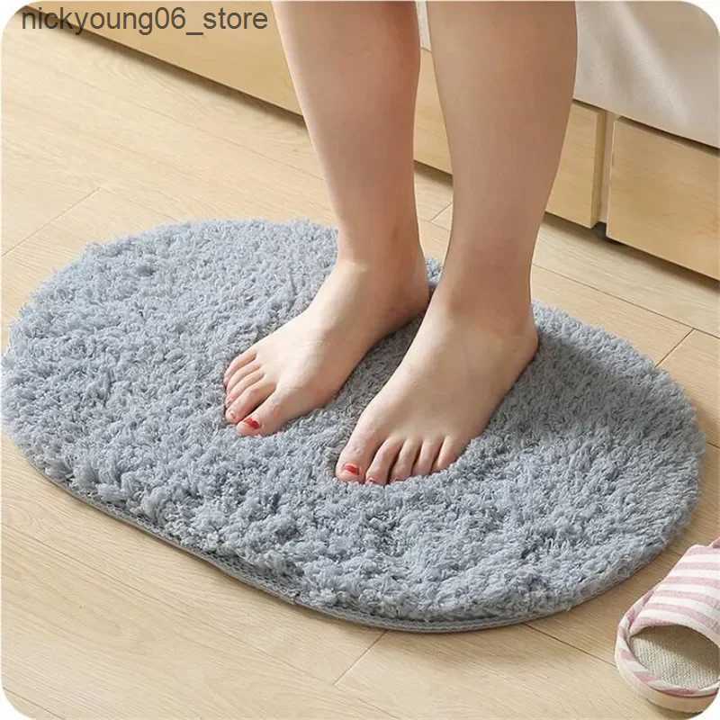 Non-Slip Bath Mats Small Plush Carpet Rugs Absorbent Soft Bath Mat Toilet Floor Mats Bathtub Room Living Room Door Stairs Bathroom Tapetes De Bao L240
