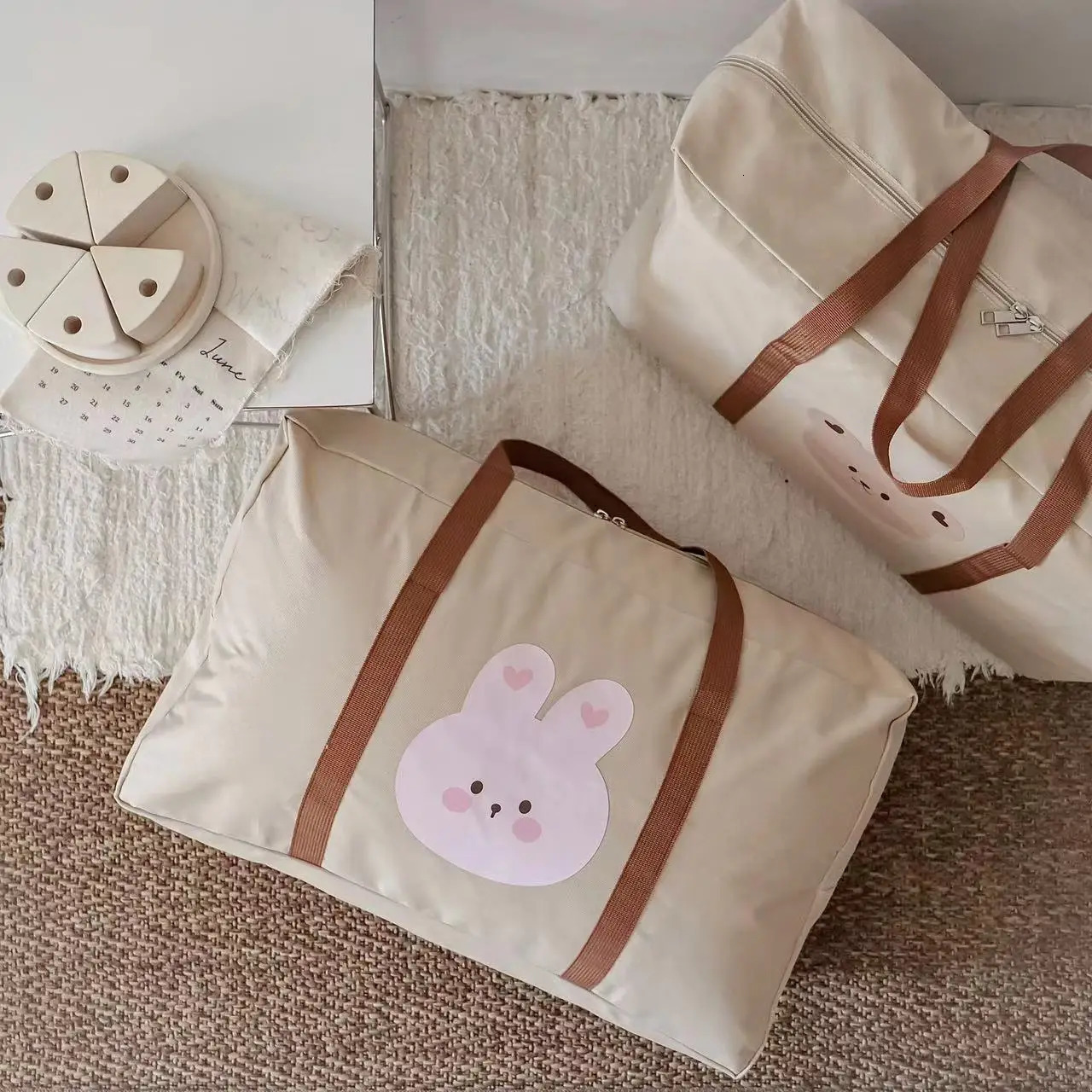 Cartoon Mom Bag Large Capacity Kindergarten Quilt Storage Bag Outdoor Travel Essential 241008