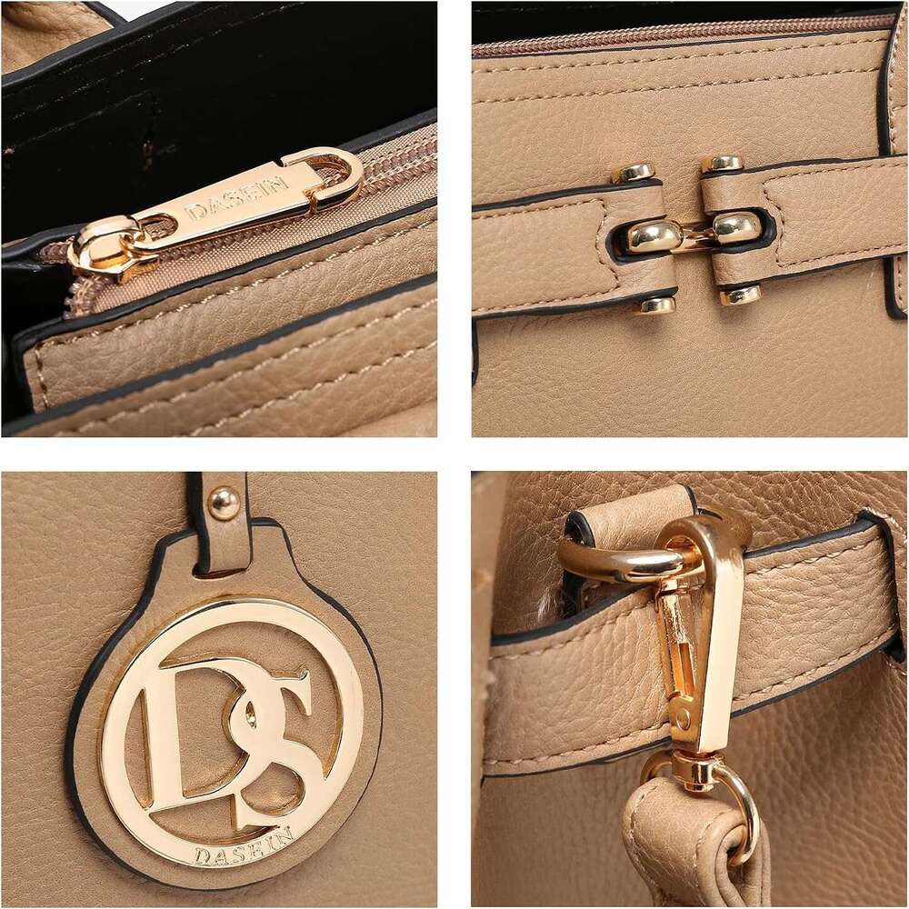 Women Satchel Purses Handbags Belted Top-handle Work Tote Shoulder Bags with Long Strap