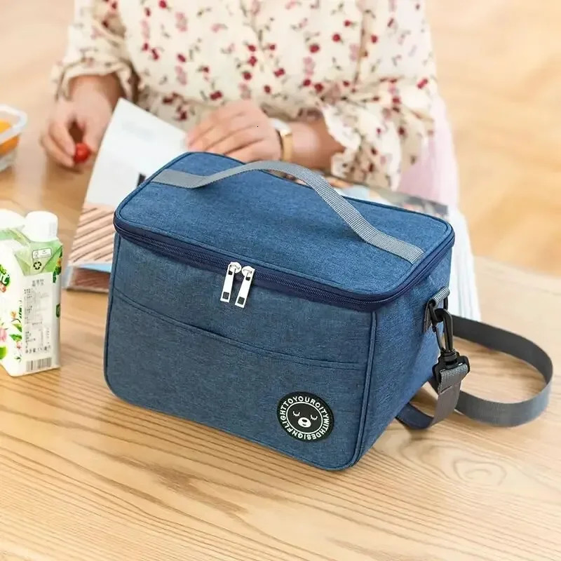 2024 Portable Lunch Bag Food Thermal Box Waterproof Office Cooler Lunchbox With Shoulder Strap Insulated Case 240925