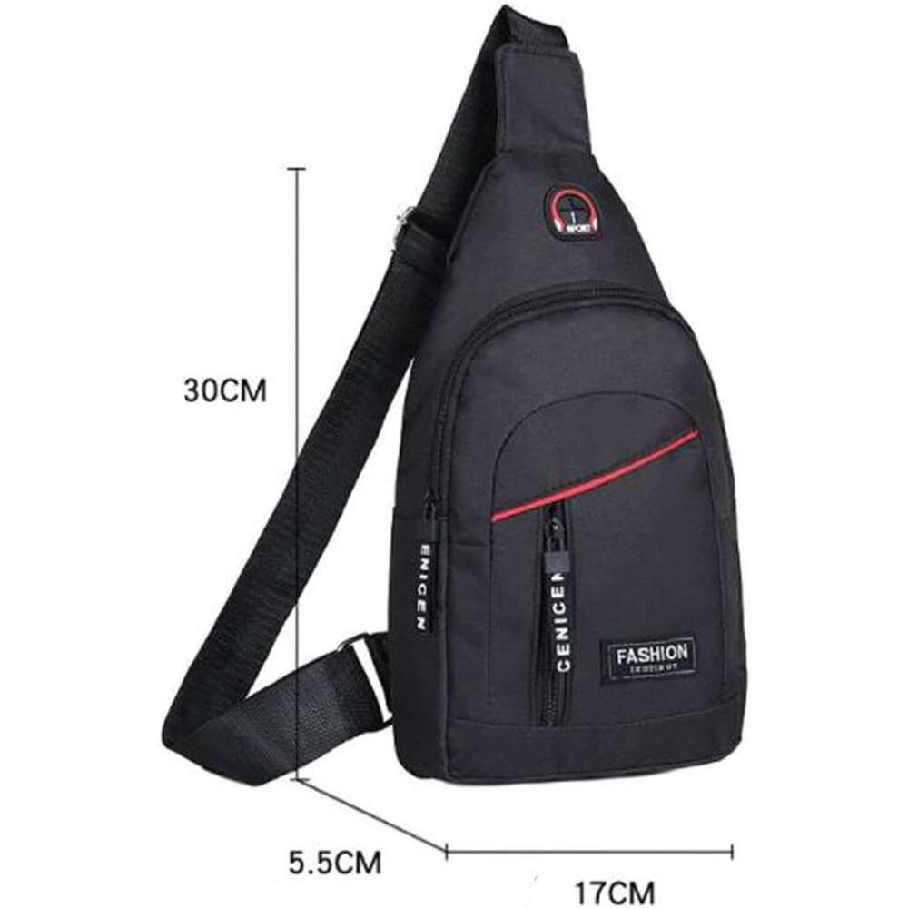Chest Unisex Large-Capacity Earphone Hole One-Shoulder Messenger Bag