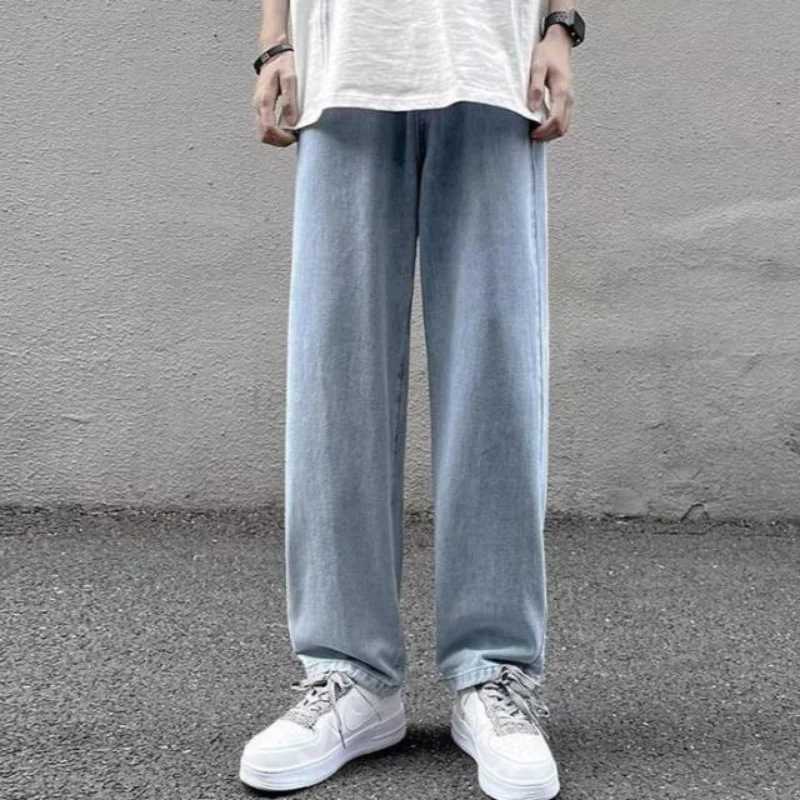 Denim Jeans Mens Summer Thin 2022 Loose Straight Wide Leg Brand Versatile Teenagers Cowboy Fashion Baggy Cargo Long PantsX241009