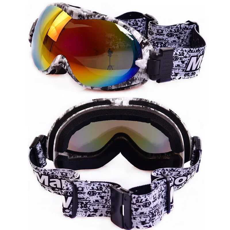 Winter mens skiing glasses anti fog mountain mens snow glasses sports womens skiing goggles outdoor double women motorcycle sunglasses CL241010