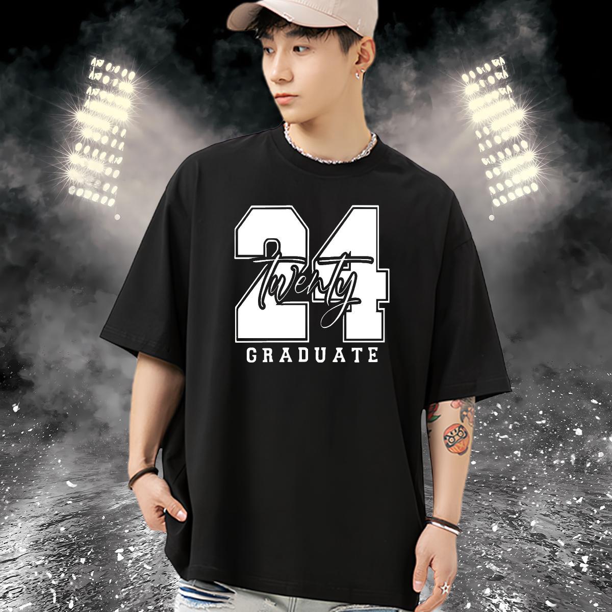 Cool Design Man T Shirts 230g Pure Cotton letter Sport Custom Big Size Crew Neck Breathable Men Tops Tees 2024 DIY Polos