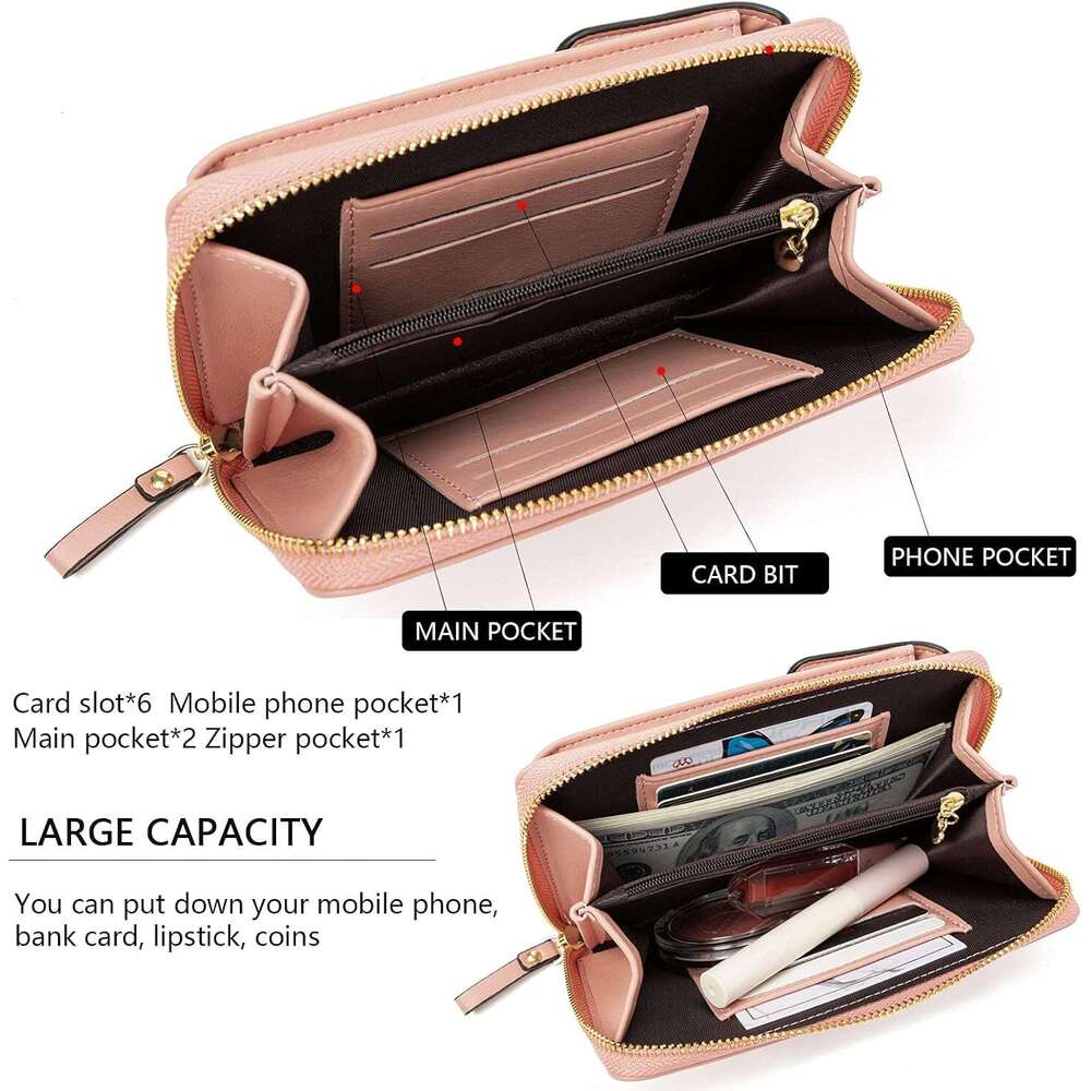 Small Leather Shoulder Bag, Bag CellPhone Wallet Purse Lightweight Crossbody Handbags for Women