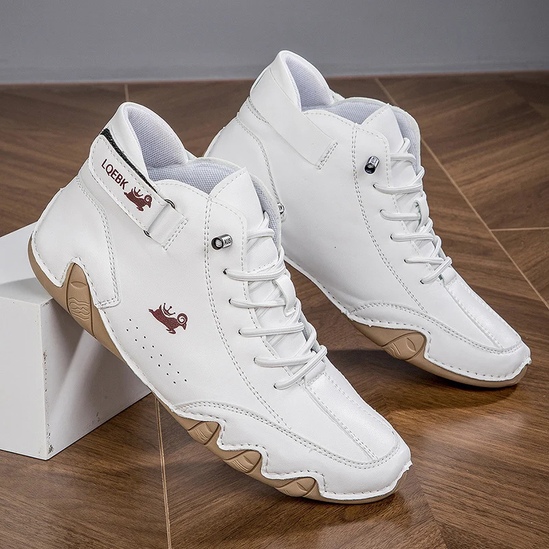 Men Boots Leather Winter Casual Shoes for Men Hight Top Sneakers Fashion Loafers Shoes Comfortable Women Ankle Boots 240926