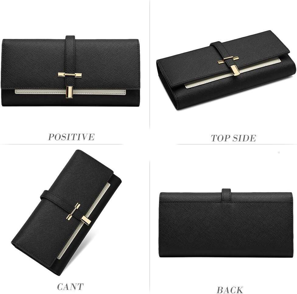 Women Wallet Leather Trifold Large