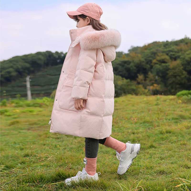 Down Coat 2024 Winter Warm Jacket Preschool Girls Clothing Girls Clothing Thickened Parka Hoodie Coat Childrens Snow Jacket H241010