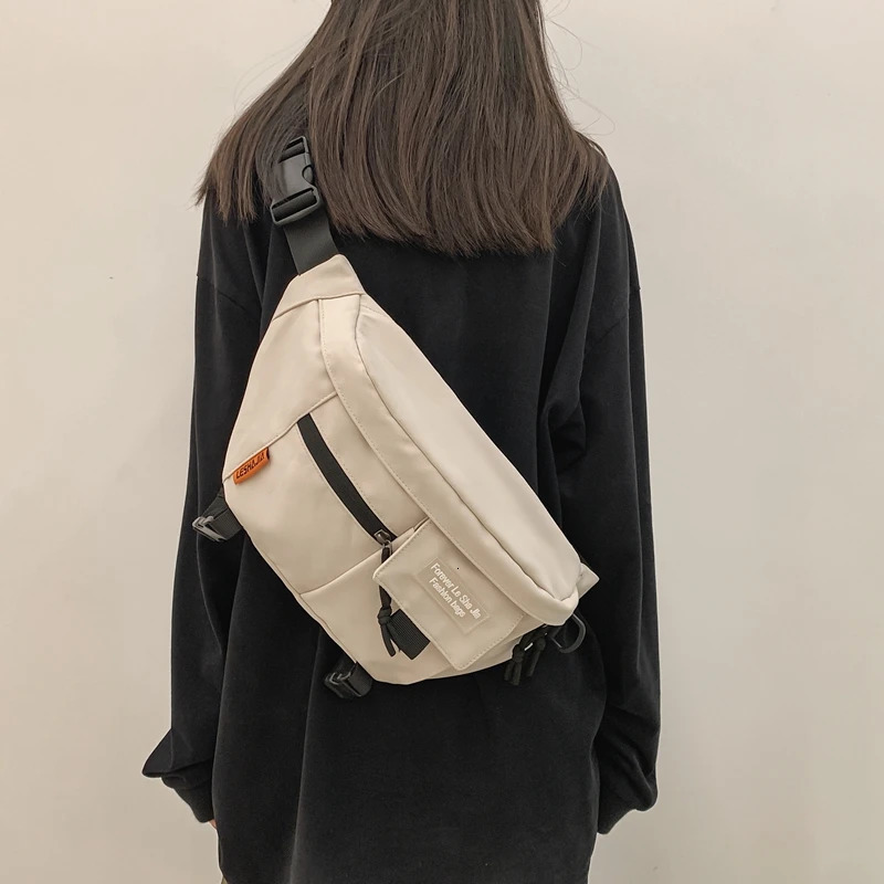 Large capacity casual waist bag nylon Fanny bag mens large waist belt bag multifunctional chest bag travel banana waist bag 241008
