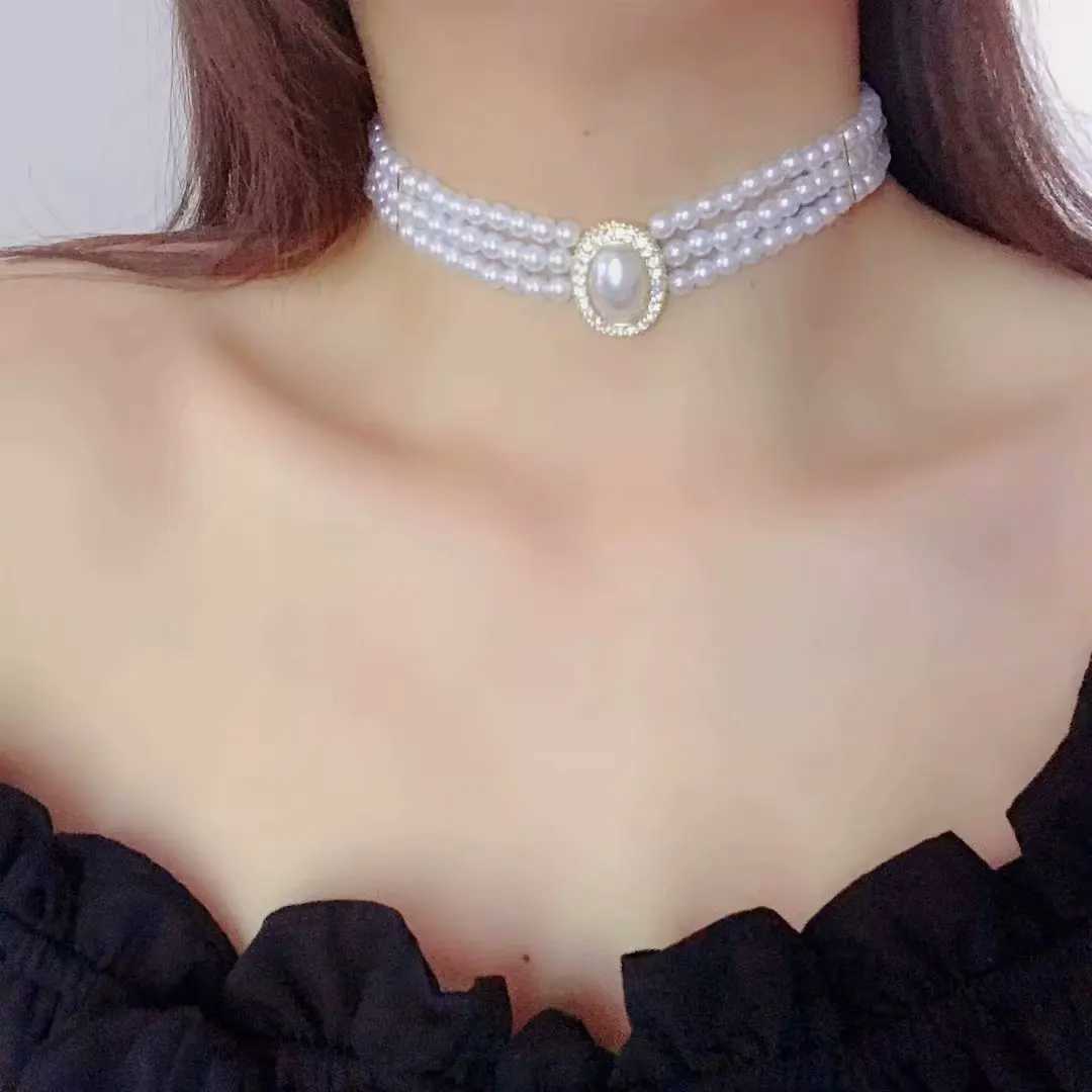 SHANGZHIHUA The Elegant Light Luxury Three-layer Pearl Collar 2021 New Trend Jewelry Fashion Womans Necklace Party GiftX241009