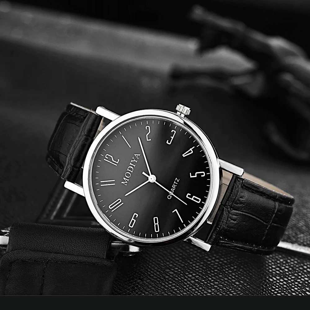 New Business Watch for Men Casual Round Dial Watch Leather Strap Quartz Wristwatches Wrist Watches Luxury Clock Relogio FemininoX250107