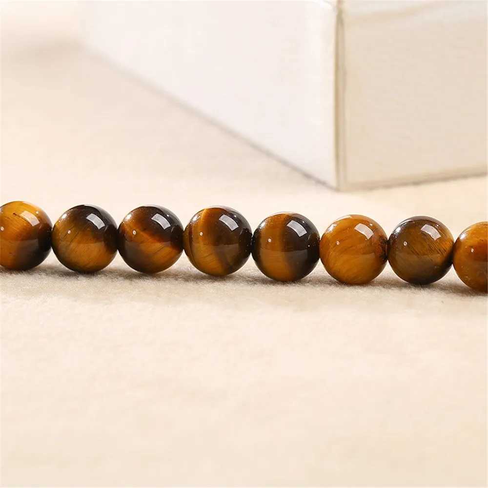 Natural Yellow Tigers Eye Stone Loose Beads Yellow Tiger Eye Beads DIY Handmade Beaded Bracelet Necklace Jewelry Material BeadsX241010