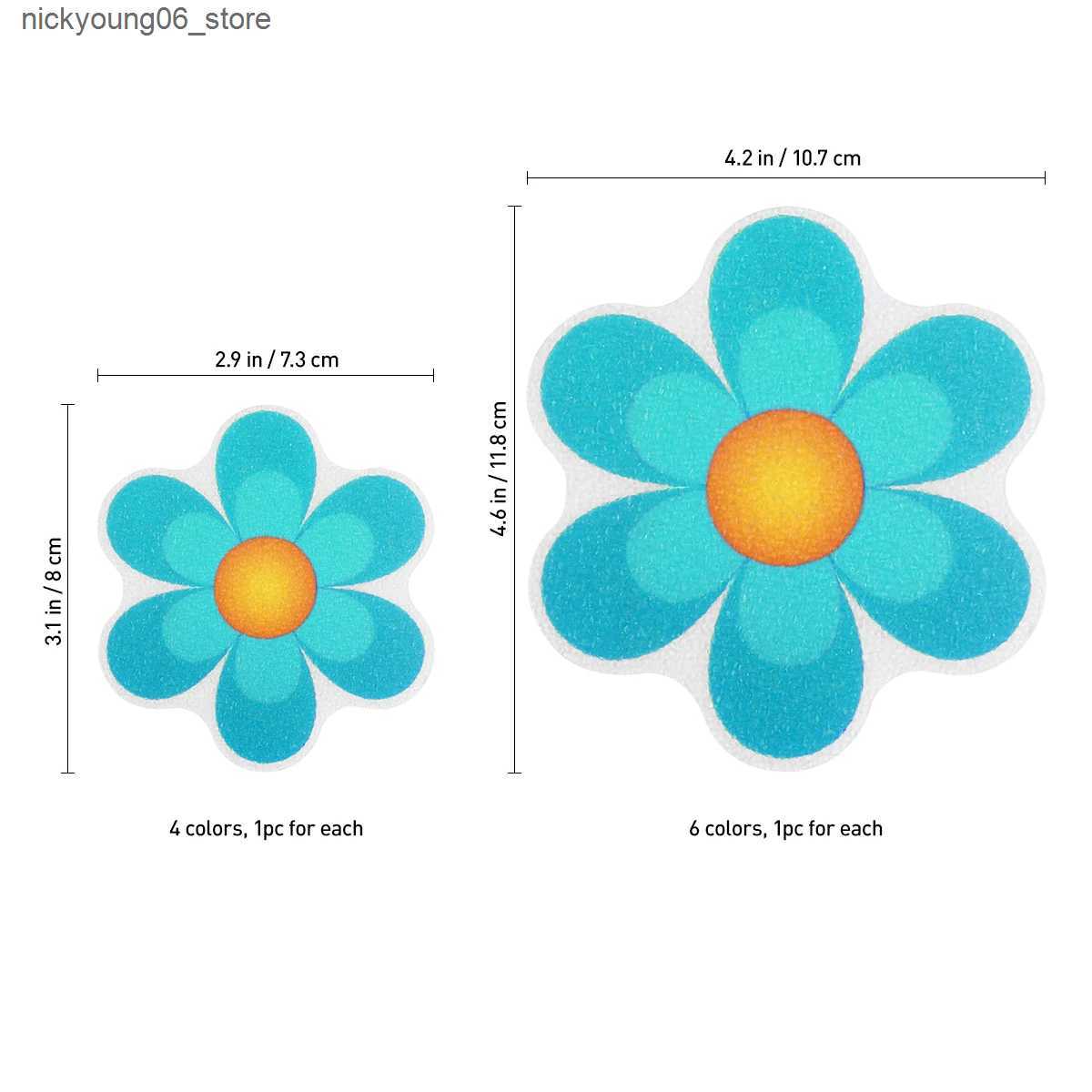 Non-Slip Bath Mats 10pcs Anti Slip Bathtub Stickers Colorful Flower Self-Adhesive Non Slip Bathtub Mat Bathtub Anti Slip Stickers Bath Tub Bathroom L2