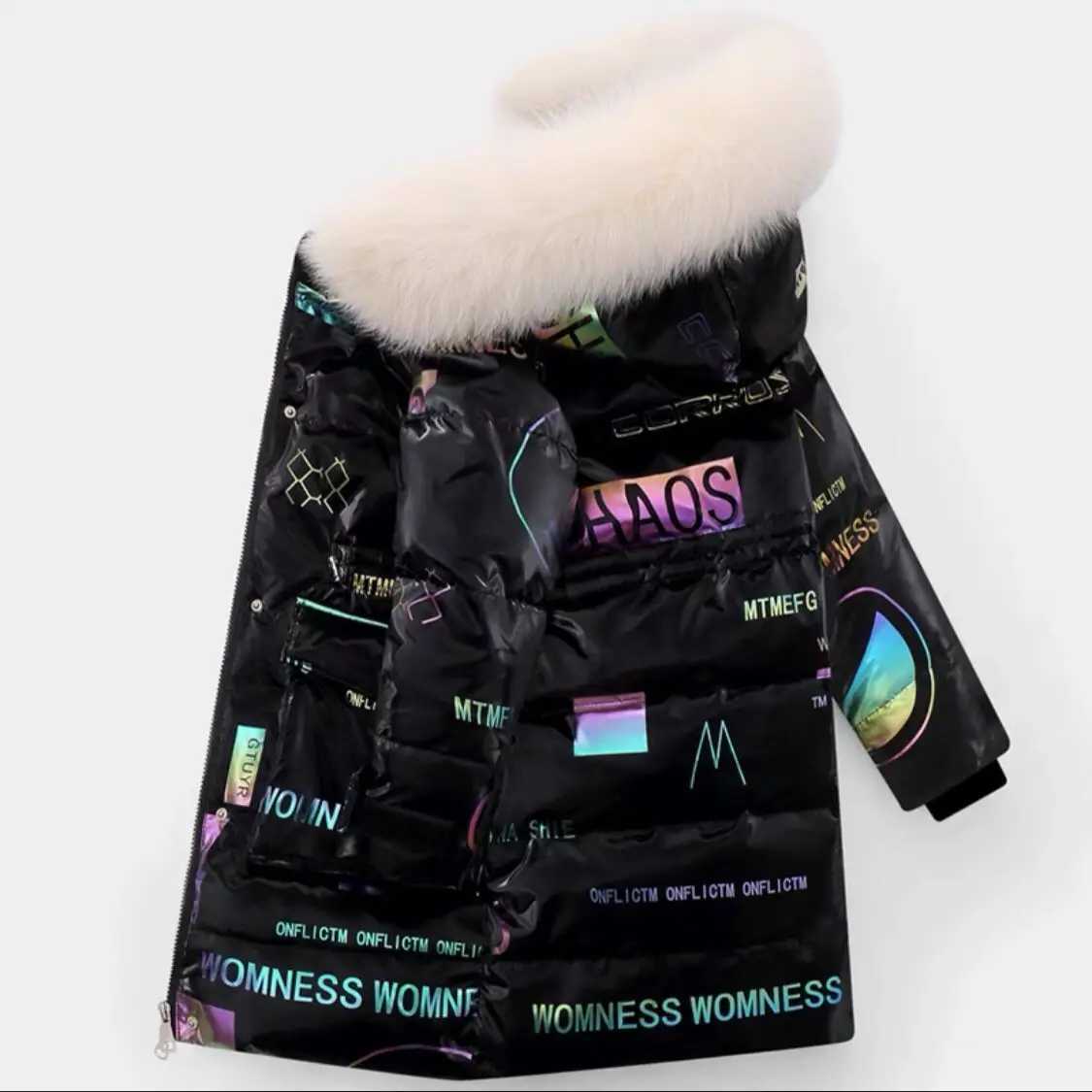 Down Coat 2024 Winter Down Jacket For Girls Coat Waterproof Shiny Hooded Children Outerwear Clothing 5-14 Year Teenage s Parka Snowsuit H241010