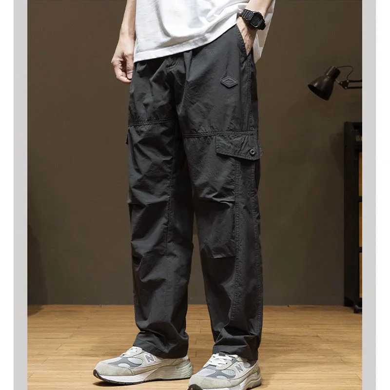 Mens waterproof work pants 2024 new American style attack pants loose oversized mens outdoor pants W241009