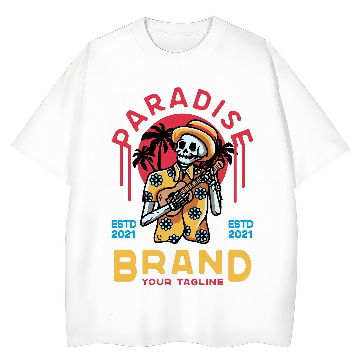 New Arrival T-Shirts 100% Cotton 230g Short Sleeve O-Neck Casual Beach skull Women Tshirts Nice DIY Printed Top Tees