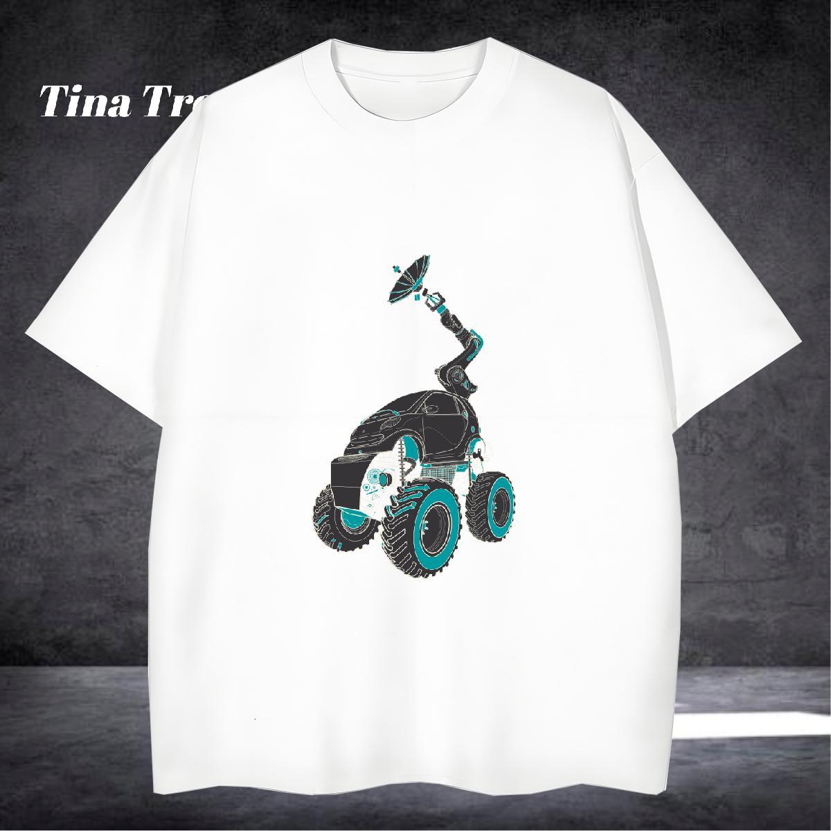 Popular T-Shirts 230g Cotton telecar High Street Hip Hop White Plus Size O Neck Short Sleeves Men Clothes T-Shirt Fashion Casual Top Tees