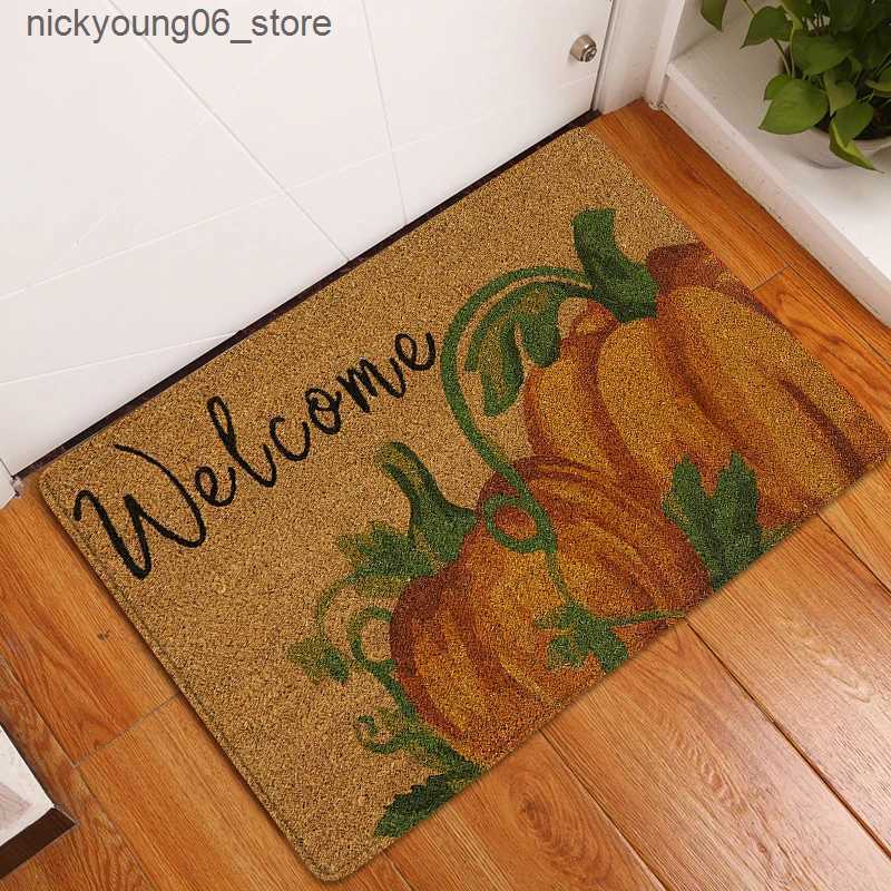 Non-Slip Bath Mats Door Mat Entrance Mat Welcome Flowers Patten Non-slip Doormat front doormats outdoor decor indoor funny floor mats bath rug L240910