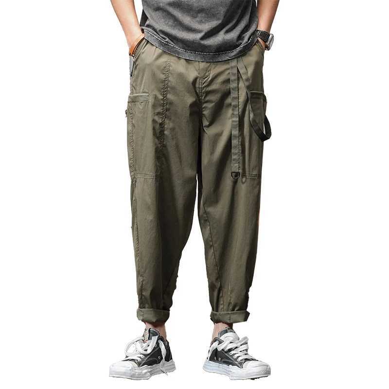 High end mens summer thin loose casual pants straight top handmade work pants tight ice pants mens pants W241009