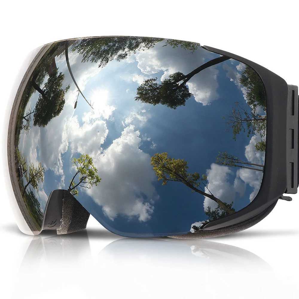 COPOZZ brand magnetic ski goggles with 100% anti fog UV400 dual lens protection for men and womens ski goggles CL241010