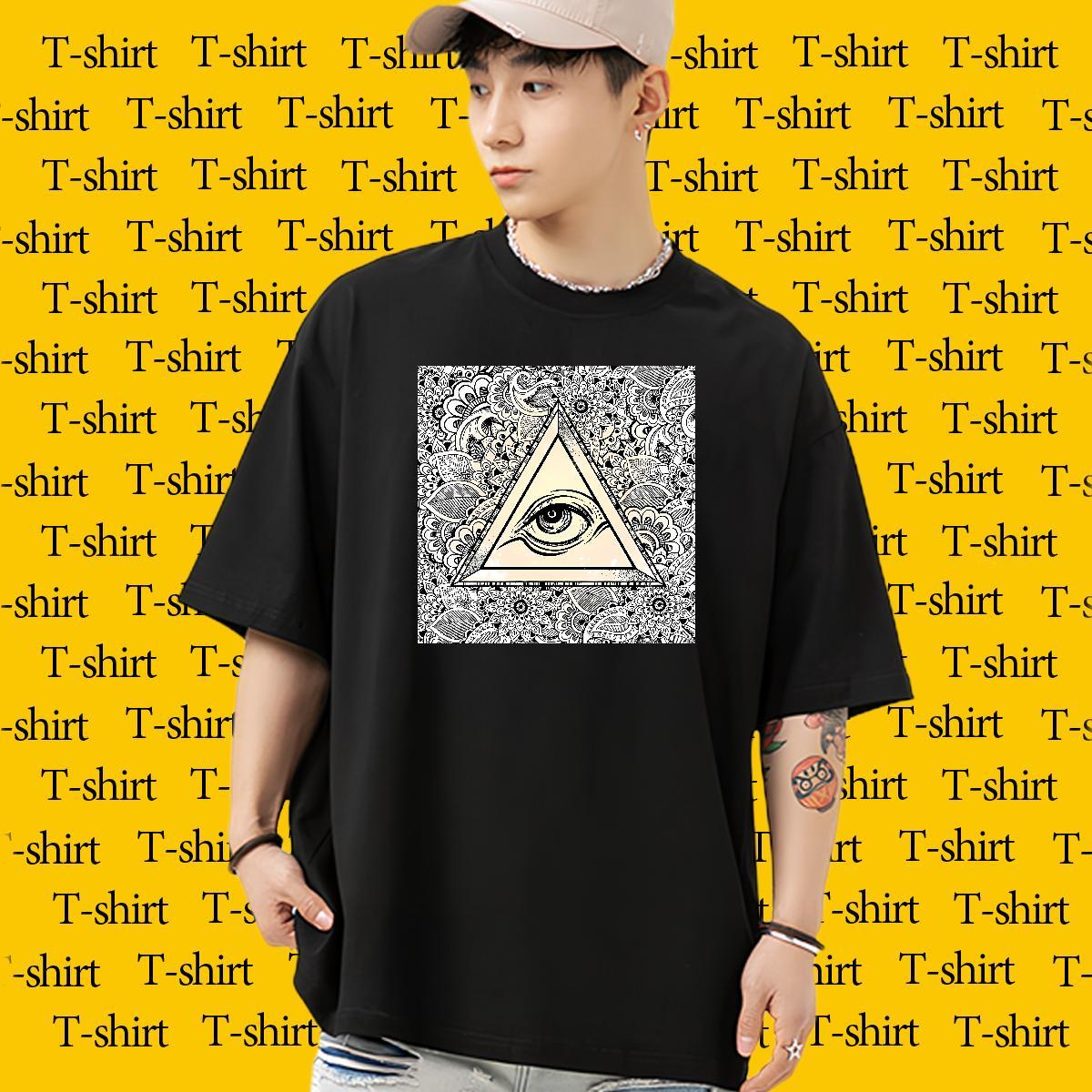 Cool Design T Shirt For Man 100% Cotton 230g eye of the devil Spring Summer Plus Size Cartoon Breathable Men Tops Tees Designer Fashion Polos