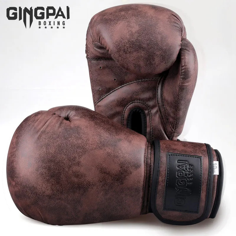 GINGPAI Good Quality 6 8 10 12oz Kids Men Women Muay Thai Sanda Punching Bag Training MMA Boxing Gloves Solid Color 241008