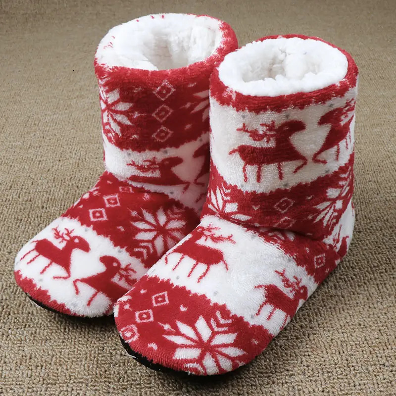 Winter Fur Slippers Women Warm House Slippers Plush Flip Flops Christmas Cotton Indoor Home Shoes Floor Shoes Claquette Fourrure 241010