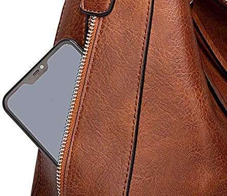 Cici Women's Handbags Hobo Shoulder Bags Large Ladies PU Leather Purse and Bag brown