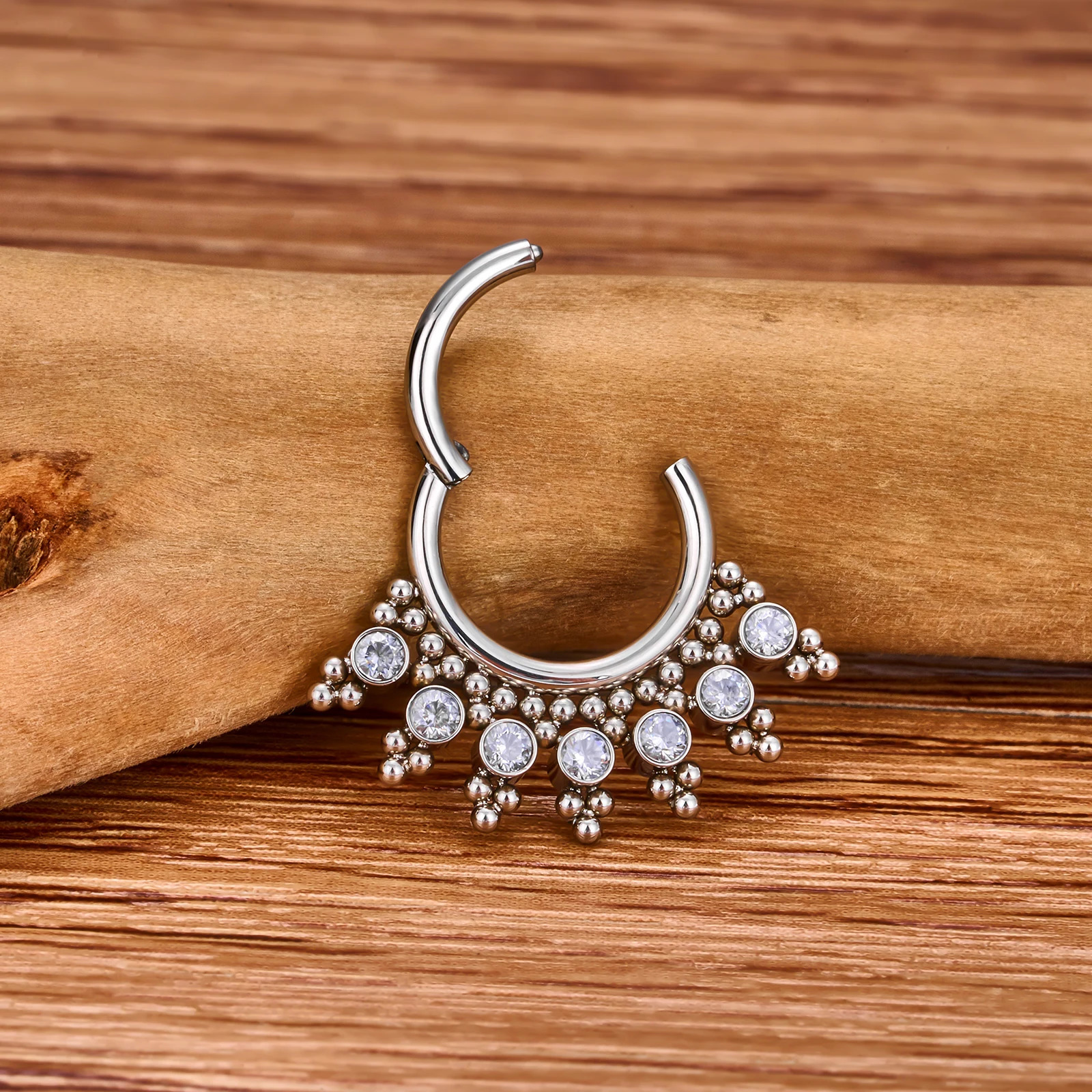 G23 Piercing Double layer Septum Ring Hoop CZ 16G Clicker Segment Helix Cartilage Tragus Earring Body Jewelry for Women 241007