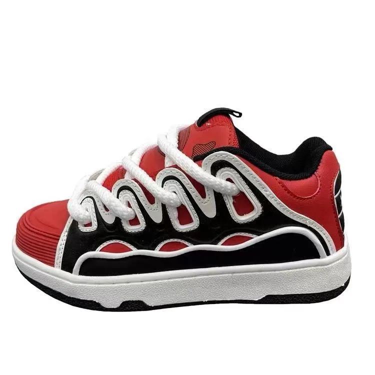 Men's And Women's Color Blocked Low Cut Casual Skateboard Sneakers Shoes